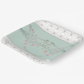 Rosa, zarter Blumenplatz Pappteller (Gewinkelt)