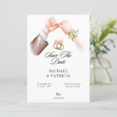 Rosa zartes Paar Ehe Einladung (Stehend Vorderseite)