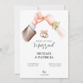 Rosa zartes Paar Ehe Einladung (Vorderseite)