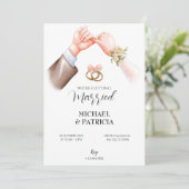 Rosa zartes Paar Ehe Einladung (Stehend Vorderseite)