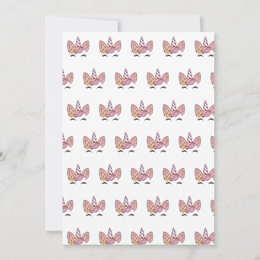 Rosa Zauberhafte Einhorn-gefärbte Krawatte Gold Gl Einladung (Rückseite)