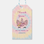 Rosa Zauberhafte Einhorn-gefärbte Krawatte Gold Gl Geschenkanhänger (Vorderseite)