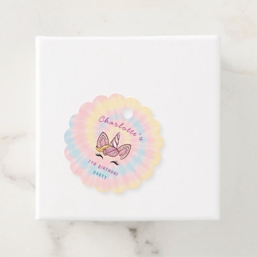 Rosa Zauberhafte Einhorn-gefärbte Krawatte Gold Gl Geschenkanhänger (Beispiel)