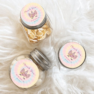 Rosa Zauberhafte Einhorn-gefärbte Krawatte Gold Gl Runder Aufkleber