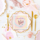 Rosa Zauberhafte Einhorn-gefärbte Krawatte Gold Gl Serviette