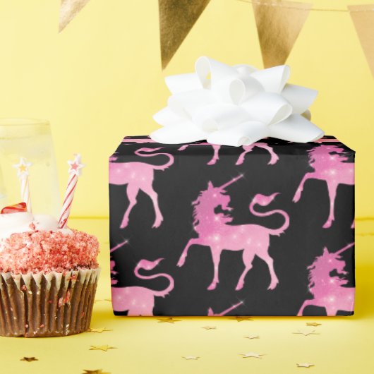Rosa Zauberhafte Einhornkachelkachelförmige Party- Geschenkpapier (Geburtstagsparty)