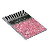 Rosa Zebra 16. Geburtstag personalisiert Notizblock (Rechte Seite)