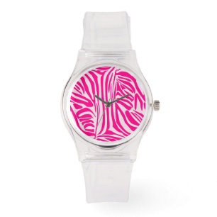 Rosa Zebra Armbanduhr