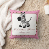 Rosa Zebra-Baby-Andenken-Kissen Kissen (Decke)