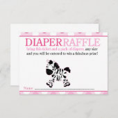 Rosa Zebra Baby Duschdusche Windelwaschkarte Einladung (Vorne/Hinten)