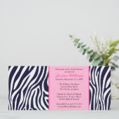 Rosa Zebra-Brautparty Einladung (Stehend Vorderseite)