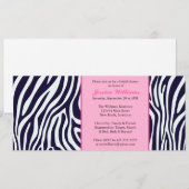 Rosa Zebra-Brautparty Einladung (Vorne/Hinten)