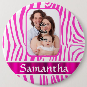 Rosa Zebra Button