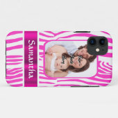 Rosa Zebra Case-Mate iPhone Hülle (Rückseite (Horizontal))