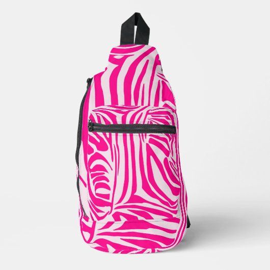 Rosa Zebra Crossbody Bag (Vorderseite)