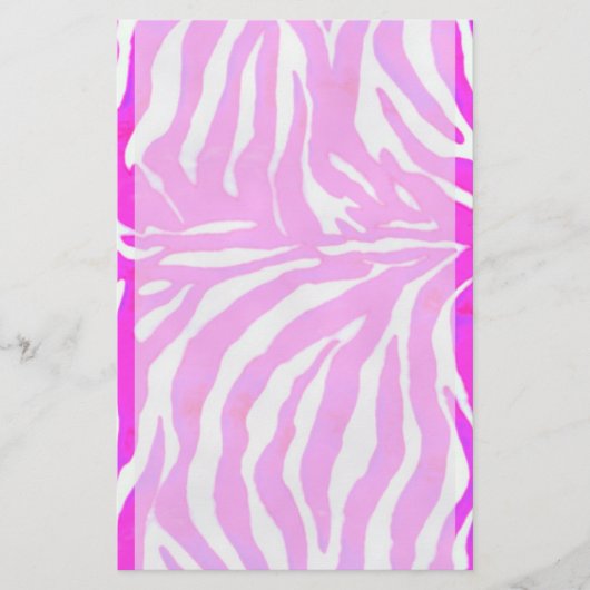 Rosa Zebra-Druck-Briefpapier Briefpapier (Vorderseite)
