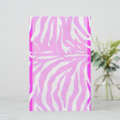 Rosa Zebra-Druck-Briefpapier Briefpapier (Stehend Vorderseite)
