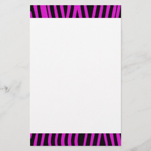 Rosa Zebra-Druck-Briefpapier Briefpapier (Vorderseite)