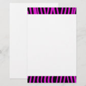 Rosa Zebra-Druck-Briefpapier Briefpapier (Vorne/Hinten)