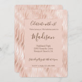 Rosa Zebra-Druck Einladung (Vorne/Hinten)