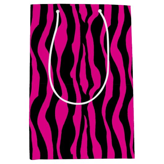 Rosa Zebra-Druck-Geschenk-Tasche Mittlere Geschenktüte (Vorderseite)