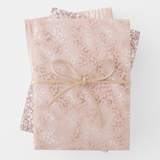 Rosa Zebra-Druck Geschenkpapier Set (Beispiel)