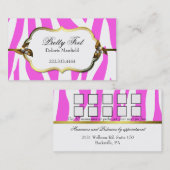 Rosa Zebra-Druck-Loyalitäts-Visitenkarte Treuekarte (Vorne/Hinten)