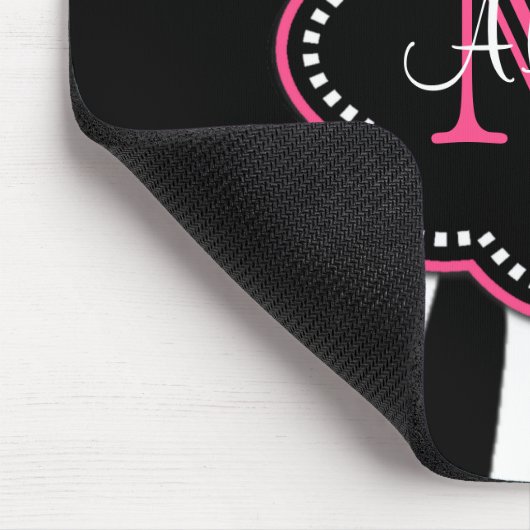 Rosa Zebra-Druck personalisiertes Mousepad (Ecke)