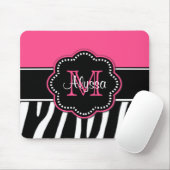 Rosa Zebra-Druck personalisiertes Mousepad (Mit Mouse)