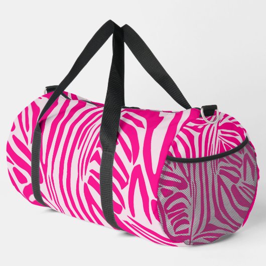 Rosa Zebra Duffle Bag (Rechte Ecke)