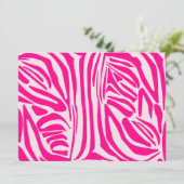 Rosa Zebra Einladung (Stehend Vorderseite)