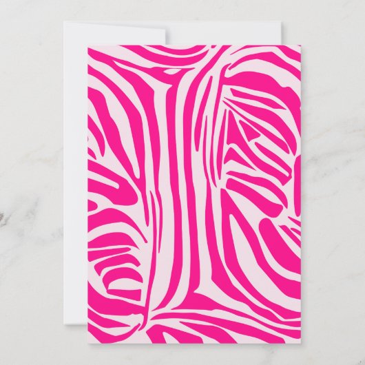 Rosa Zebra Einladung (Rückseite)