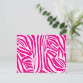 Rosa Zebra Feiertagspostkarte (Stehend Vorderseite)