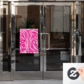 Rosa Zebra Fensteraufkleber (Büro Tür)