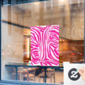 Rosa Zebra Fensteraufkleber (Café-Fenster)