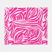 Rosa Zebra Fleecedecke (Vorderseite (Horizontal))