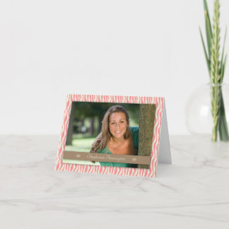 Rosa Zebra-Foto-Abschluss-Partymitteilung Einladung