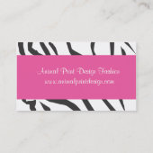 Rosa Zebra-Geldbeutel-Mode-Visitenkarte Visitenkarte (Rückseite)