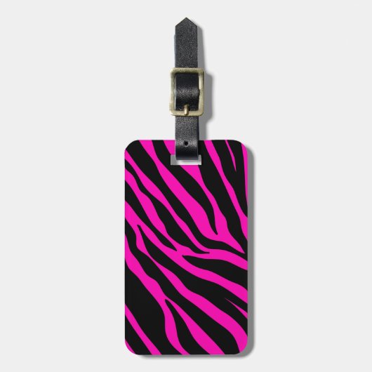 Rosa Zebra Gepäckanhänger (Vorderseite vertikal)