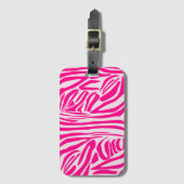 Rosa Zebra Gepäckanhänger (Vorderseite Vertikal)