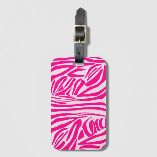 Rosa Zebra Gepäckanhänger (Vorderseite Vertikal)