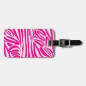 Rosa Zebra Gepäckanhänger (Vorderseite horizontal)