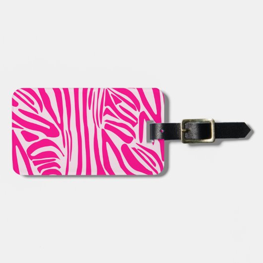Rosa Zebra Gepäckanhänger (Vorderseite horizontal)