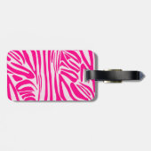Rosa Zebra Gepäckanhänger (Rückseite horizontal)