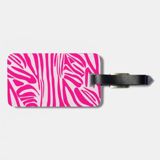 Rosa Zebra Gepäckanhänger (Rückseite horizontal)