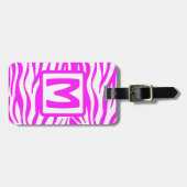 Rosa Zebra Gepäckanhänger (Vorderseite horizontal)