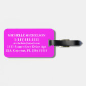 Rosa Zebra Gepäckanhänger (Rückseite horizontal)