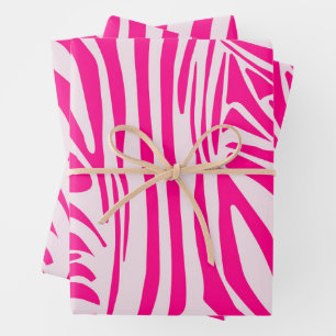 Rosa Zebra Geschenkpapier Set