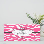 Rosa Zebra Geschenkzertifikat : Rack Card (Stehend Vorderseite)