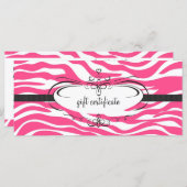 Rosa Zebra Geschenkzertifikat : Rack Card (Vorne/Hinten)